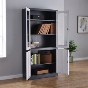 High Quality Steel Filing <b>Cabinet</b> Specifications Swing Glass Door Metal Storage <b>Cabinet</b> Adjustable Office Bookcase with Drawer - Product Image 5