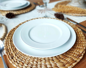 Ensemble de sets de table ronds en jacinthe d'eau, faits à la main, tissés, résistants à la chaleur, sets de table décoratifs naturels pour salle à manger - Product Image 6