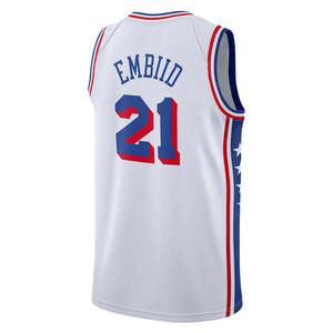 Herren-Philadelphia-Team # 21 Joel Embiid Basketball-Trikot Bestickte Shirts Jugend-Logo Atmungsaktive Sommer-Uniform City Edition Shirts - Product Image 4