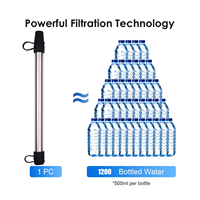 EXROAD Paille filtrante à eau pour la survie en camping - Préparation personnelle aux situations d'urgence pour la randonnée, l'escalade et les voyages - Acier inoxydable sans BPA