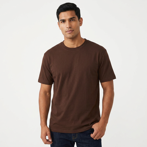 Camisetas de Jersey de Algodón y Fibra de Bambú para Hombre, Tallas Grandes, Elegantes, Suaves, Transpirables, Casuales, Ecológicas, Venta al Por Mayor, Suministro OEM - Product Image 1