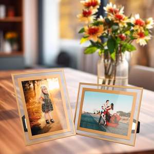Cadre photo en verre cristal - Support d'affichage de certificat de mariage (plusieurs tailles) - Product Image 6
