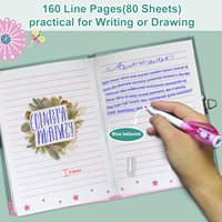 Papillon Filles Verrouillable Journal Cadeau Ensemble 160 Pages Pop Journal avec Serrure et Stylo Journal pour Filles