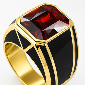 Anello con Pietra Scintillante Bicolore, Gioiello Elegante da Donna per Uso Quotidiano - Product Image 3