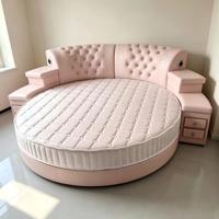 Moderne Schlafzimmer Rundbett Kingsize Luxus High-End Bestseller Multifunktionales Großes Lederbett mit Musikfunktion