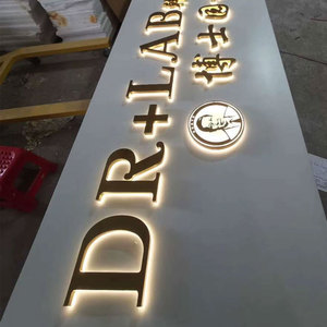 Magasin de fumée personnalisé ouvert logo lettre illuminée extérieur lettres 3d or enseigne lumineuse métal <span class=keywords><strong>bac</strong></span> - Product Image 3