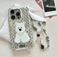 Coque souple en TPU Premium à motif de dessin animé, plumes et pois, peinte à la main pour iPhone 17 Pro/14/13/16 SE, XR/XS Max, 8 Plus