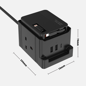 Chargeur compact britannique 2 ports USB 1 <span class=keywords><strong>c</strong></span>âble USB <span class=keywords><strong>C</strong></span> rétractable avec adaptateur <span class=keywords><strong>Apple</strong></span> 2 prises de courant pour une utilisation à l'hôpital - Product Image 3
