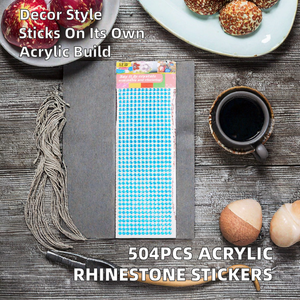 Autocollants décoratifs en strass acryliques autocollants de 6 mm pour voiture, 504 pièces, pour cadeaux promotionnels et <span class=keywords><strong>scrapbooking</strong></span> - Product Image 2