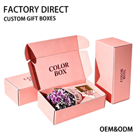 Caja de Cartón Corrugado Rosa Impresa Personalizada, Plegable, Pequeña, con Logotipo, para Envíos de Ropa, Manualidades, Joyería y Regalos