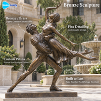 Sculpture de couple dansant en bronze, patine antique, laiton, cuivre, figurine de ballet personnalisée pour l'affichage dans les places publiques, les halls d'hôtels, les jardins et les villas