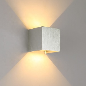 Lampe murale LED en aluminium étanche IP65 brossé 6W 12W blanc chaud CCT <span class=keywords><strong>Cube</strong></span> LED monté en surface pour porche de jardin intérieur extérieur - Product Image 4