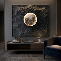 Großhandel Luxuriöse Moderne LED-Mond-Wandleuchte 3-Farben Dimmbar Maßgefertigte Planeten-Wandleuchte für Hotel- und Gewerbeprojekte