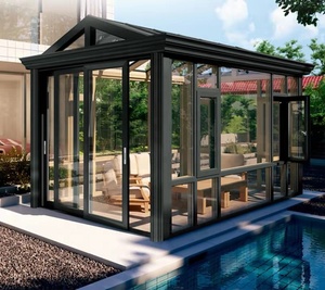 Cabines de maison en verre préfabriquées à faible émissivité Vérins en verre incurvé <span class=keywords><strong>Solarium</strong></span> Véranda Fenêtre de toit en aluminium et lucarne - Product Image 5