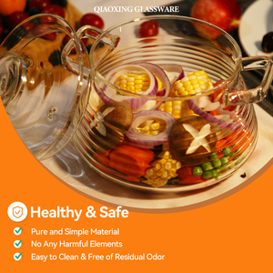 Ollas para Sopa <span class=keywords><strong>de</strong></span> Vidrio <span class=keywords><strong>de</strong></span> Borosilicato Alto <span class=keywords><strong>de</strong></span> 3L, Tapa <span class=keywords><strong>de</strong></span> Vidrio Templado, Diseño Moderno, Ecológico, Duradero, para Cocina <span class=keywords><strong>de</strong></span> Gas, Hogar y <span class=keywords><strong>Restaurante</strong></span> - Product Image 2