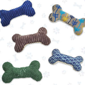 Juguetes para mascotas con sonido, en forma de hueso, de felpa duradera, juguete masticable para perros con sonido, opciones de color personalizables - Product Image 1