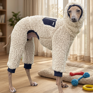 Suéter de Cuello Alto para Perro, Abrigo de Invierno Cálido y Cómodo para <span class=keywords><strong>Galgo</strong></span> Italiano, <span class=keywords><strong>con</strong></span> Protección (2XL Azul Marino Pkt) - Product Image 4