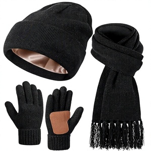 Conjunto de Gorro, Bufanda y Guantes de Lana con Forro Polar Grueso, para Clima Frío de Invierno, Regalo para Adultos y Niños - Product Image 2