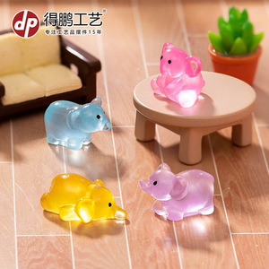 ดีพี มินิเอเจอร์รูปปั้นช้างเรซิ่นงานฝีมือตกแต่งสวนเครื่องประดับตั้งโต๊ะรูปสัตว์ตกแต่งบ้านอย่างมีศิลปะ - Product Image 4