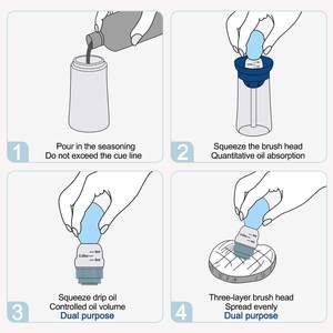 2 IN 1 yağ püskürtme şişesi şişe cam pişirme kızartma mutfak sirke barbekü için zeytinyağı ile silikon pasta fırçası dağıtıcı - Product Image 3