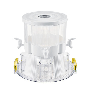 <span class=keywords><strong>Seau</strong></span> à boissons rotatif en plastique à quatre compartiments avec tasses Pichet à <span class=keywords><strong>eau</strong></span> froide de grande capacité avec distributeur de jus de robinet pour la fête - Product Image 5