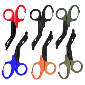 Черные разноцветные пластиковые и металлические бандажные ножницы с покрытием