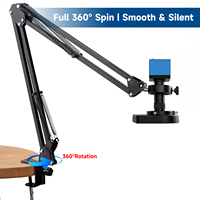 2026 Wholesale VGA Industrial Monocular Video Microscope 150X Zoom Lens 2K Resolution LCD Display Folding Bracket LED Light