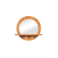 Kangto – Support mural élégant et artistique en teck et laiton, à un seul niveau, pour miroir, porte-clés et étagères – Décoration intérieure indonésienne de qualité supérieure