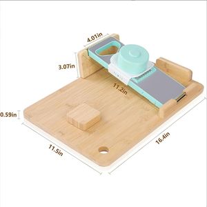 Planche à découper en bambou et en <span class=keywords><strong>bois</strong></span> durable, adaptée aux personnes amputées d'une seule main, avec des plateaux et une planche à fromage en bambou et un couteau - Product Image 6