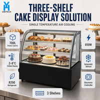 Vitrine Réfrigérée Commerciale pour Pâtisseries 1,5m, 2 Portes en Verre, 1500*660*1200mm, Dégivrage Automatique, Électronique