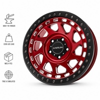 Jantes Beadlock forgées multibranches rouge cramoisi 17-22 pouces 6061-T6, jantes tout-terrain simulées 5x5.0 6x5.5 pour Wrangler Bronco