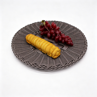 Set de table en rotin synthétique tressé gris, écologique, imperméable, facile à nettoyer, pour la décoration de la table de salle à manger et de la cuisine