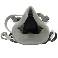 Demi-masque à gaz réutilisable en silicone avec protection anti-gaz et anti-poussière, lunettes de protection et bouchons d'oreilles