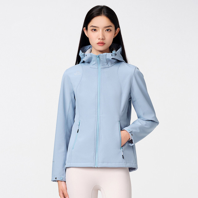 Factory Custom  Hooded Outdoor Fashion Water Repellent Breathable Women Softshell Jacket for Mens and Womens