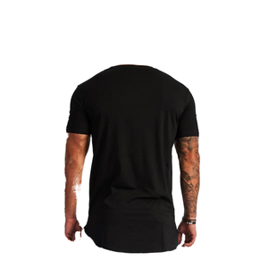 Camiseta de Manga Corta para Hombre, Cuello Redondo, Color Negro, Corte Regular, Diseño Liso, Informal, de Algodón - Product Image 1