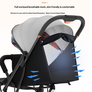 Nouvelle poussette bébé modèle 301 à vue haute, pliable, ultra-légère, portable, capacité de charge 15 kg, avec positions assise et inclinée - Product Image 3