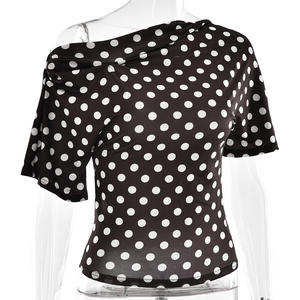 Camicia da donna a <span class=keywords><strong>pois</strong></span> a <span class=keywords><strong>pois</strong></span> aderente aderente a tracolla da donna - Product Image 2