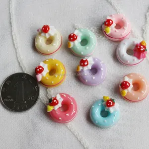 18 мм милые круглые миниатюрные круглые пончики пищевые формы смолы кафты каваи кабошоны плоские задники наклейки для украшения DIY