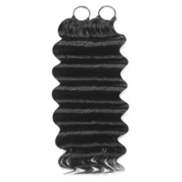 Extensions de cheveux humains bouclés au crochet à nœuds invisibles, effet vague océanique, avec des mèches naturelles, pour tressage profond et lâche, fournisseur