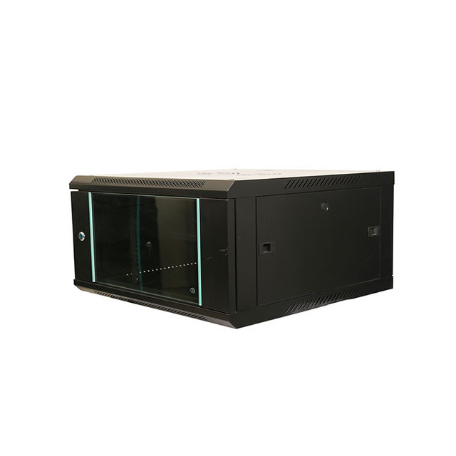 Wall Mounted Network Cabinet Rack 4U Server Rack 19 Inch 600*600 Toughened Glass Door , OEM