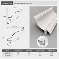 Profilé de moulure en aluminium 6063 T5 pour bande lumineuse LED linéaire à montage en surface, idéal pour la décoration de plafond moderne et minimaliste