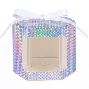 Hexagonal Nylon Gift <b>Boxes</b> Display Windows Portable Premium <b>Boxes</b> Lids for Crafting <b>Cakes</b> Candy for <b>Wedding</b> Party Custom Printed - Product Image 4