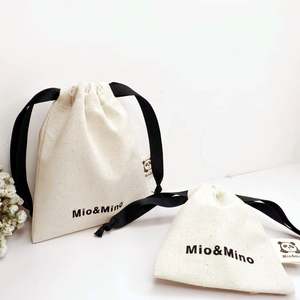 Bolsa de Regalo con Cordón Personalizada con Logotipo, Bolsa de Tela de Algodón y Lino, Bolsa de Regalo con Cordón, Bolsa de Algodón, Bolsa Pequeña para Joyería - Product Image 4