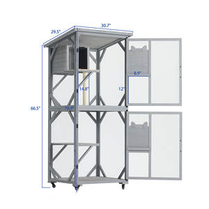 [مخزون الولايات المتحدة جاهز] حاوية خارجية مع شباك 71 بوصة & <span class=keywords><strong>Condos</strong></span> على عجلات صندوق قطط - Product Image 4