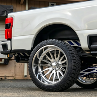 Jantes en alliage forgé sur mesure de 22 à 28 pouces, aluminium poli à rayons multiples et lèvre profonde pour Ford F250, Ram 2500, Silverado HD Pickup