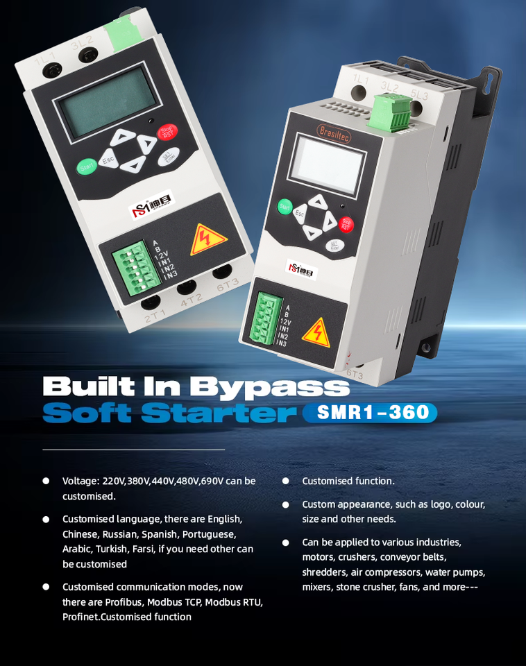 High Quality 11KW to 30KW Inverter VFD Soft Starter Vector Control for Single-Phase 220V AC to 380V AC Motors for Compressors