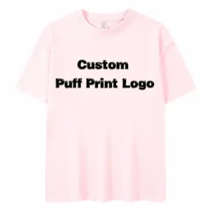 Oem Kleding 300 Gsm Zwaar Katoen T-Shirt Custom Logo Afdrukken 3d Reliëf T Shirts