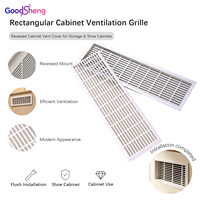 Grille de ventilation rectangulaire pour armoire, cache-aération encastré pour armoire à chaussures et armoire de rangement
