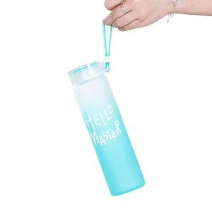 Logotipo personalizado Botella 500ml de <span class=keywords><strong>agua</strong></span> de vidrio de borosilicato <span class=keywords><strong>Forma</strong></span> de cilindro de color degradado con mango de silicona Caja de tapa de PC esmerilada Embalaje - Product Image 3