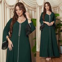 Robes de soirée musulmanes en gros avec broderie perlée luxueuse, Halabia Dubaï Abaya Maxi Vêtements pour femmes